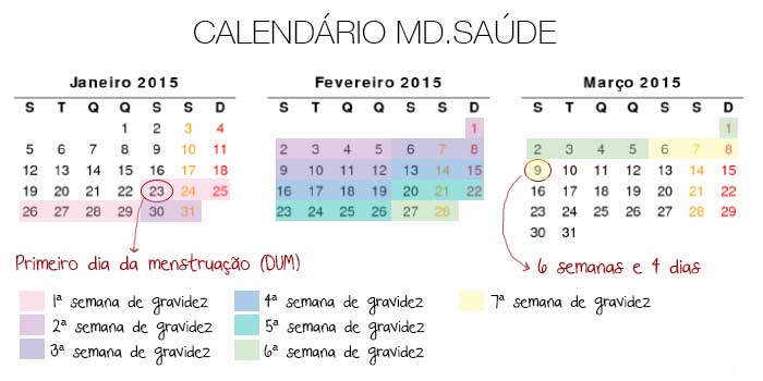 Cálculo das semanas de gravidez