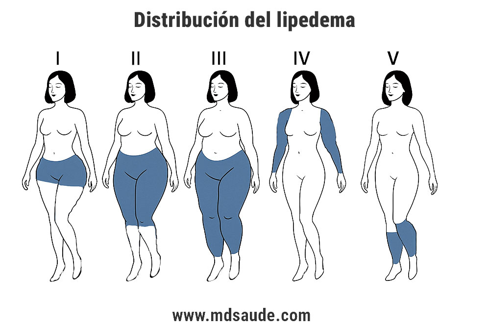 Distribución del lipedema
