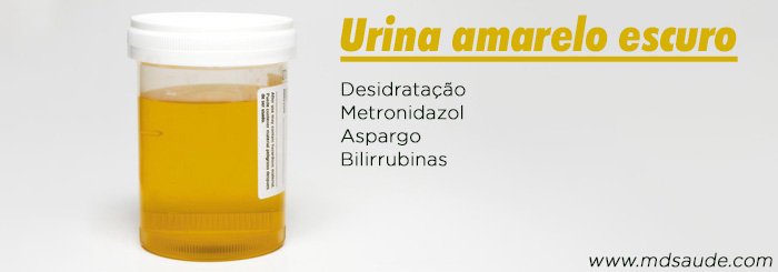 Causas de xixi amarelo-escuro